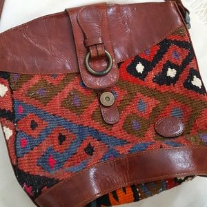 COPY - Vintage Turkish Kilim and Leather Bag